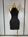Jae black red sleeveless bodycon bandage mini dress for women. Elegant party outfit for birthdays, nightlife, and evening events.