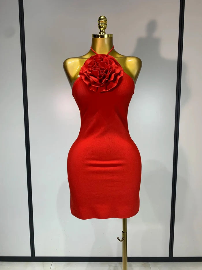 Jae black red sleeveless bodycon bandage mini dress for women. Elegant party outfit for birthdays, nightlife, and evening events.