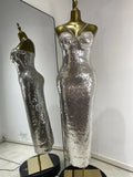 Janine glitter sequin slim fit luxury cocktail dress for women. Elegant party gown for birthdays, homecoming, and evening events.