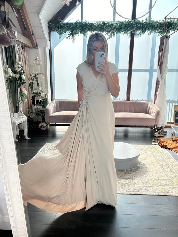 Jersey Wrap with Cap Sleeve - Dress - Jacqueline Louise