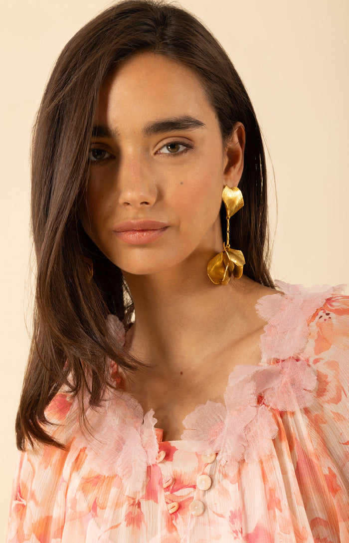 Jolie Floral Silk Top, color-pink
