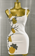 Kai Sleeveless O-Neck Beaded Bodycon Mini Bandage Dress for Women