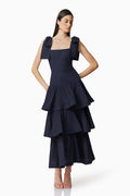Kara Tiered Maxi Dress Navy Navy - Dress - Elliatt