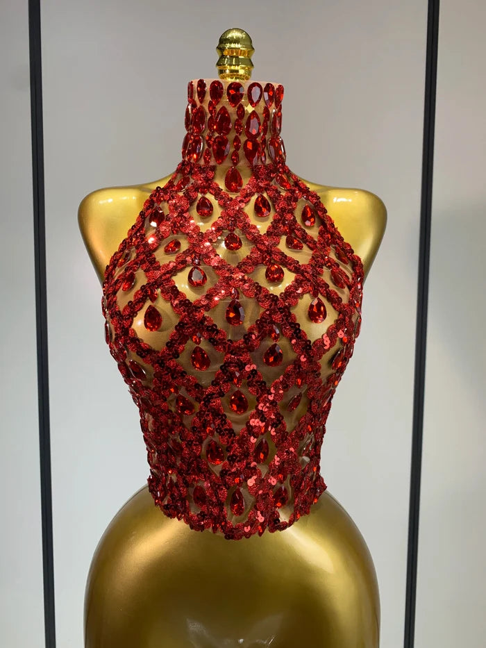 Kiara sparkly rhinestone mesh transparent top for women, sexy see-through party wear, nightclub stage performance outfit