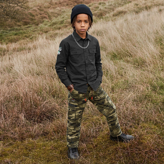Kid's Black Slim Fit Shirts