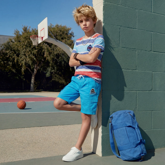 Kid's Blue Solid Shorts
