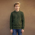 Kid's Dark Green High Neck Sweaters