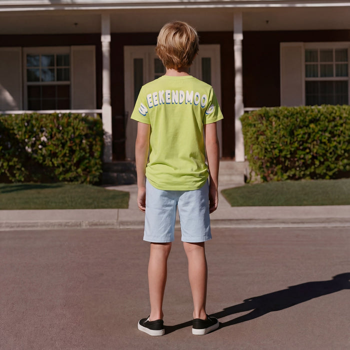 kid's Light Blue Solid Shorts