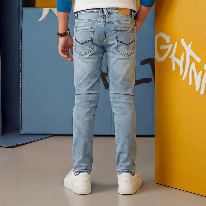 Kid's Light Blue Straight Fit Jeans