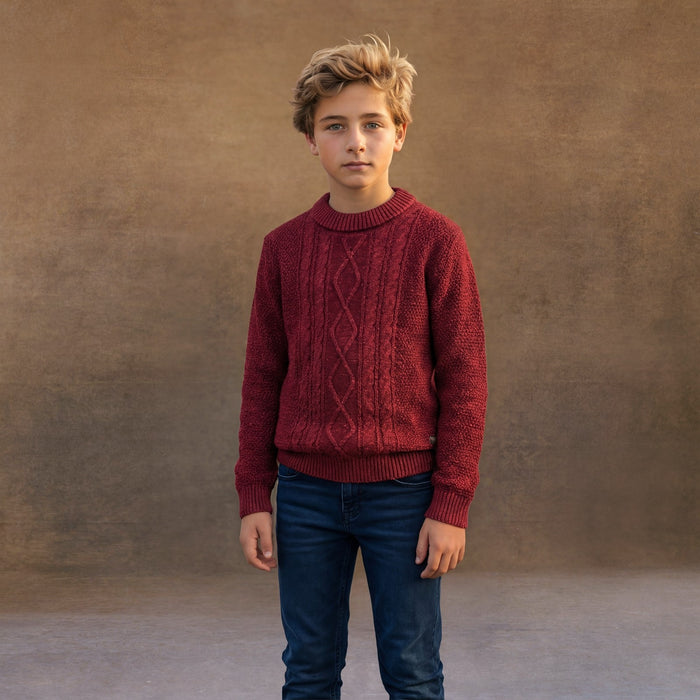 Kid's Maroon High Neck Sweaters