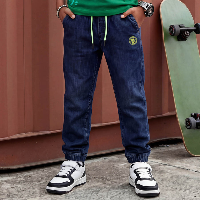Kid's Navy Solid Joggers