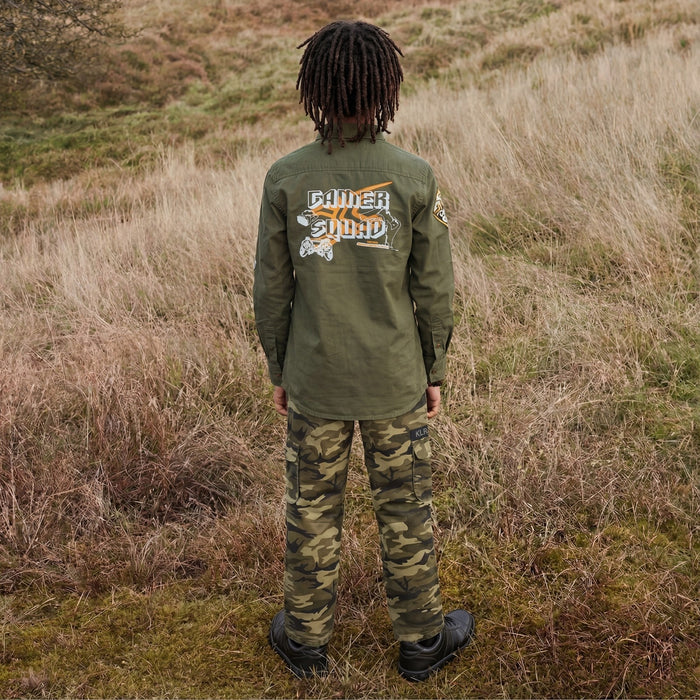 Kid's Olive Regular Fit Shirts