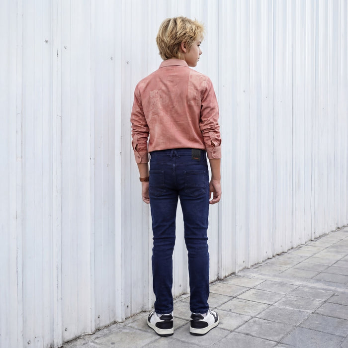 Kid's Peach Regular Fit Shirts