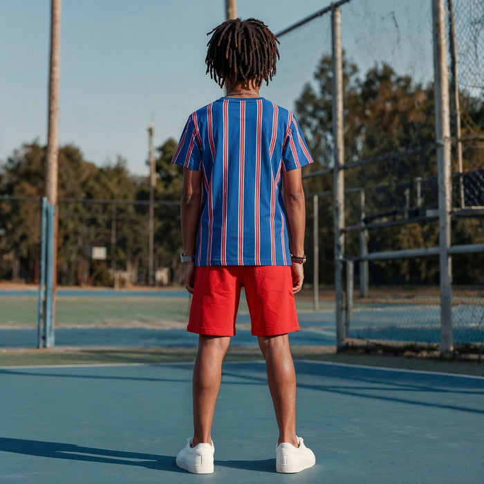Kid's Royal Blue Slim Fit Printed T-Shirts