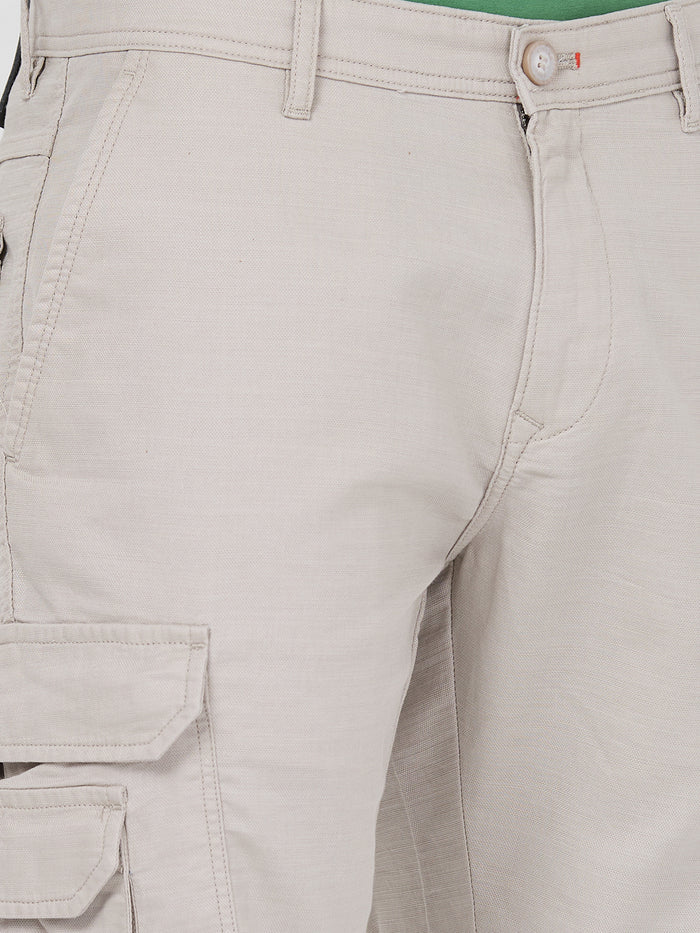 Killer Men Beige Solid Shorts