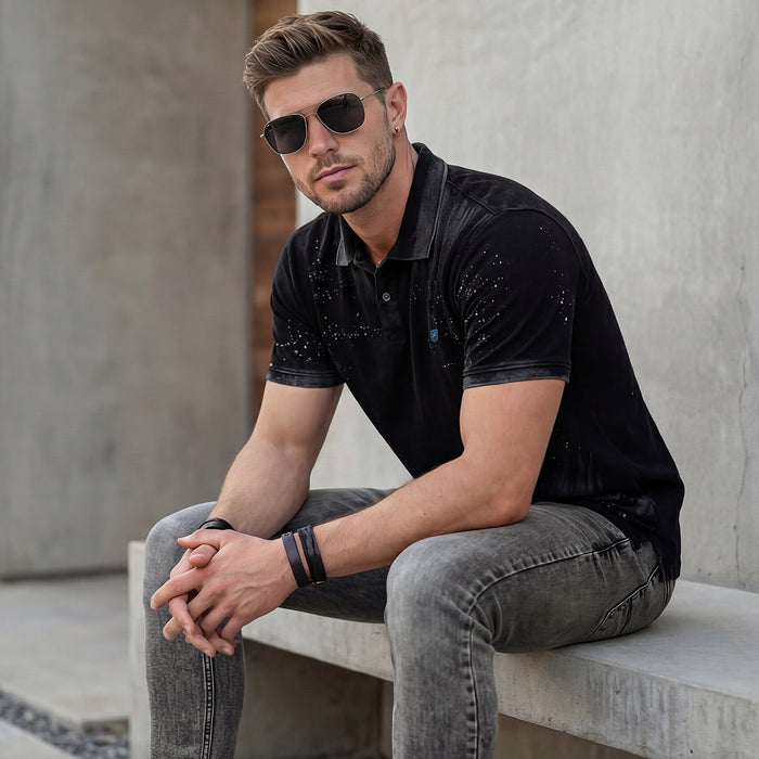 Killer Men Black Printed Slim Fit T-Shirts