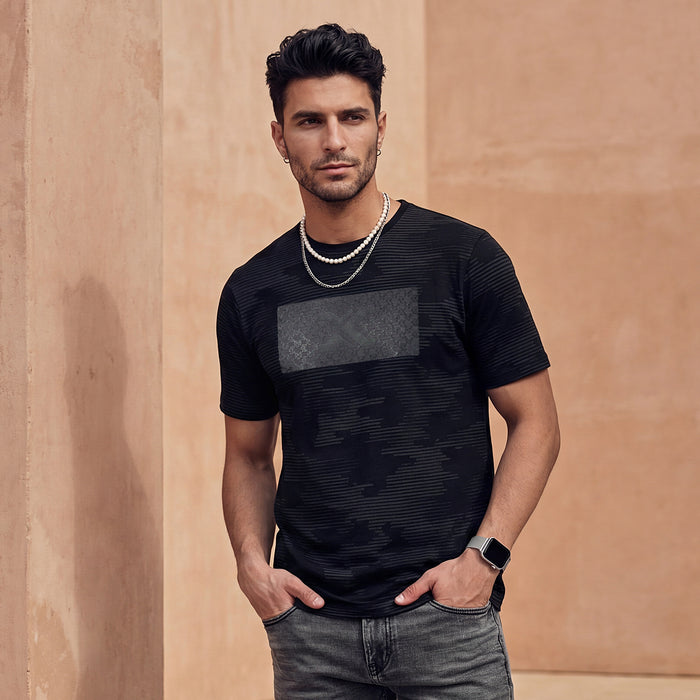 Killer Men Black Printed Slim Fit T-Shirts