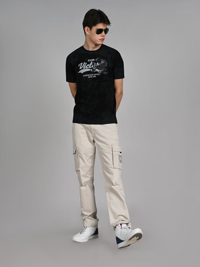 Killer Men Black Printed Slim Fit T-Shirts