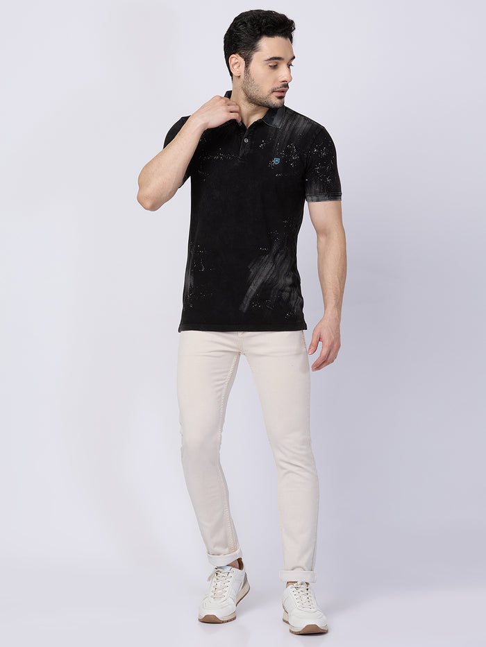 Killer Men Black Printed Slim Fit T-Shirts