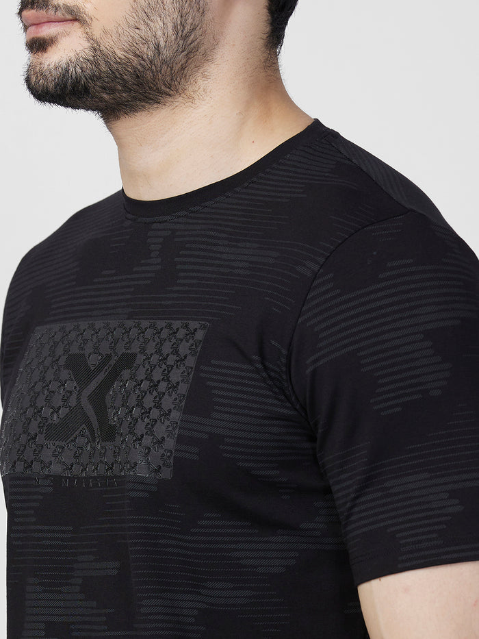 Killer Men Black Printed Slim Fit T-Shirts