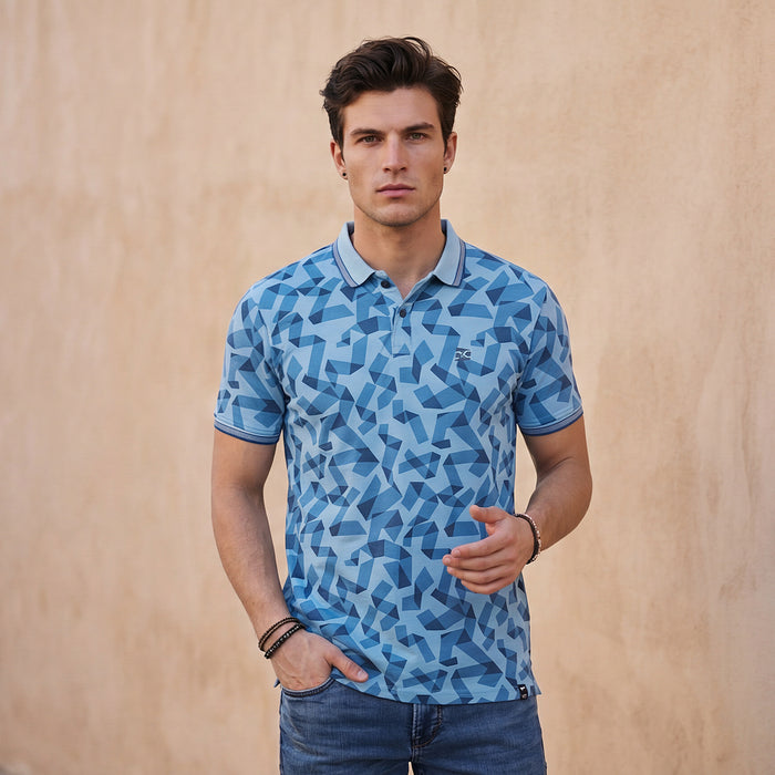 Killer Men Blue Printed Slim Fit T-Shirts