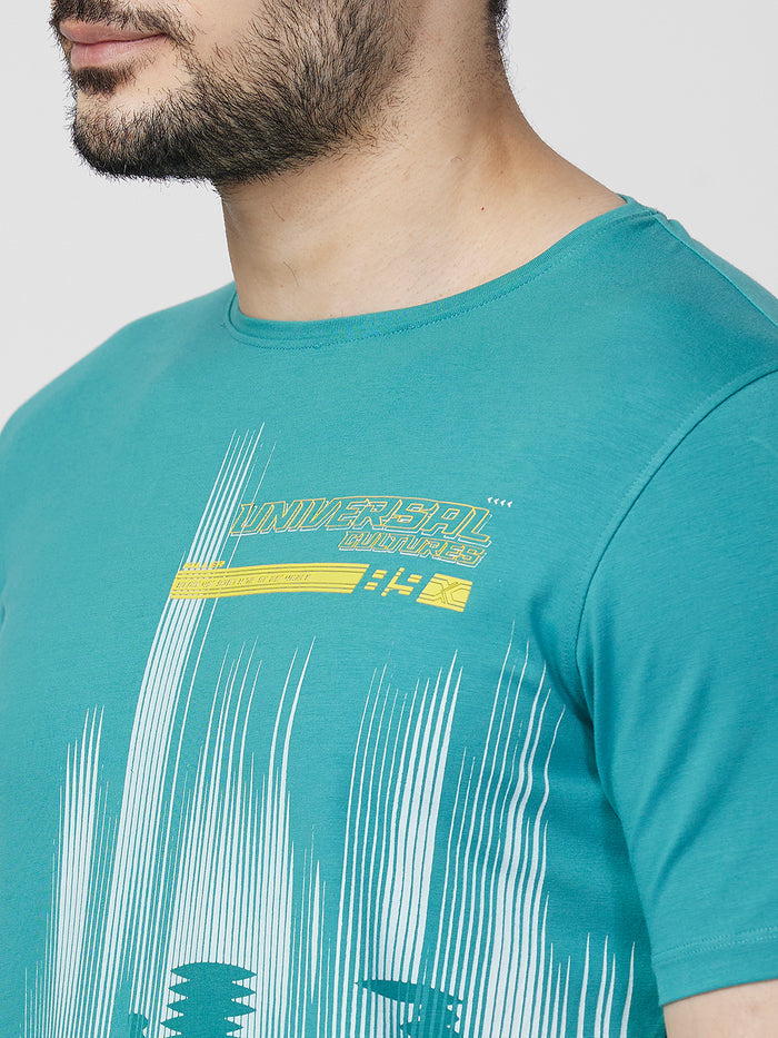 Killer Men Blue Printed Slim Fit T-Shirts