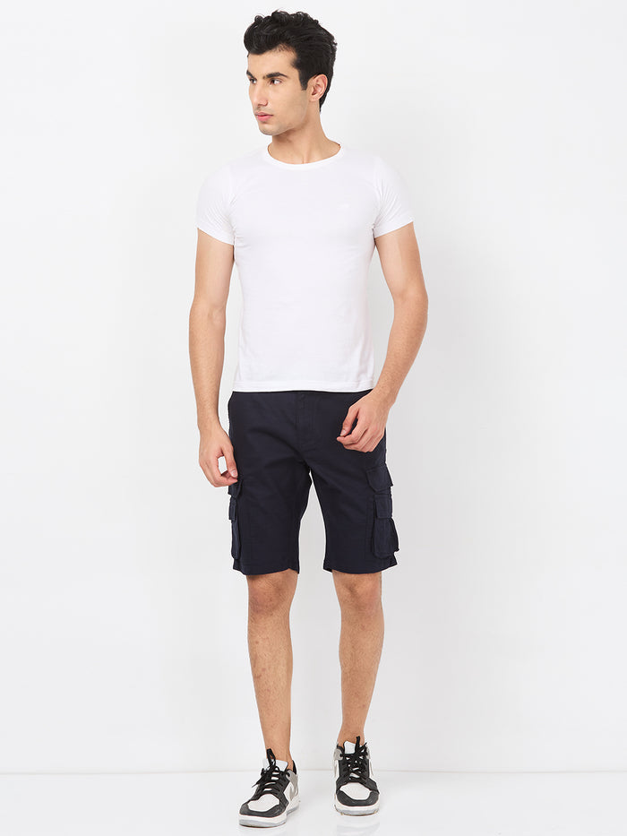 Killer Men Blue Solid Shorts
