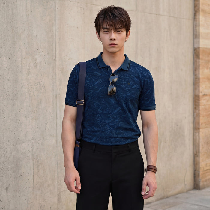 Killer Men Dark Blue Printed Slim Fit T-Shirt