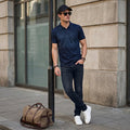 Killer Men Dark Blue Printed Slim Fit T-Shirts
