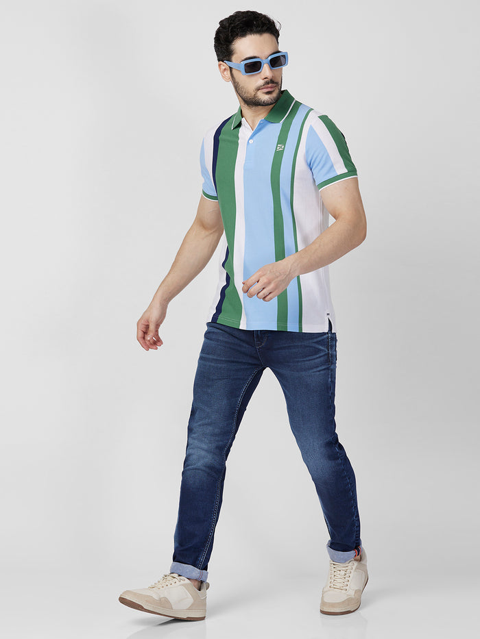 Killer Men Green Printed Slim Fit T-Shirts