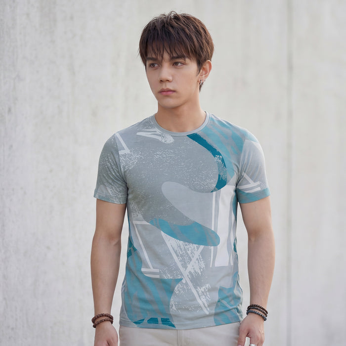 Killer Men Grey Printed Slim Fit T-Shirts