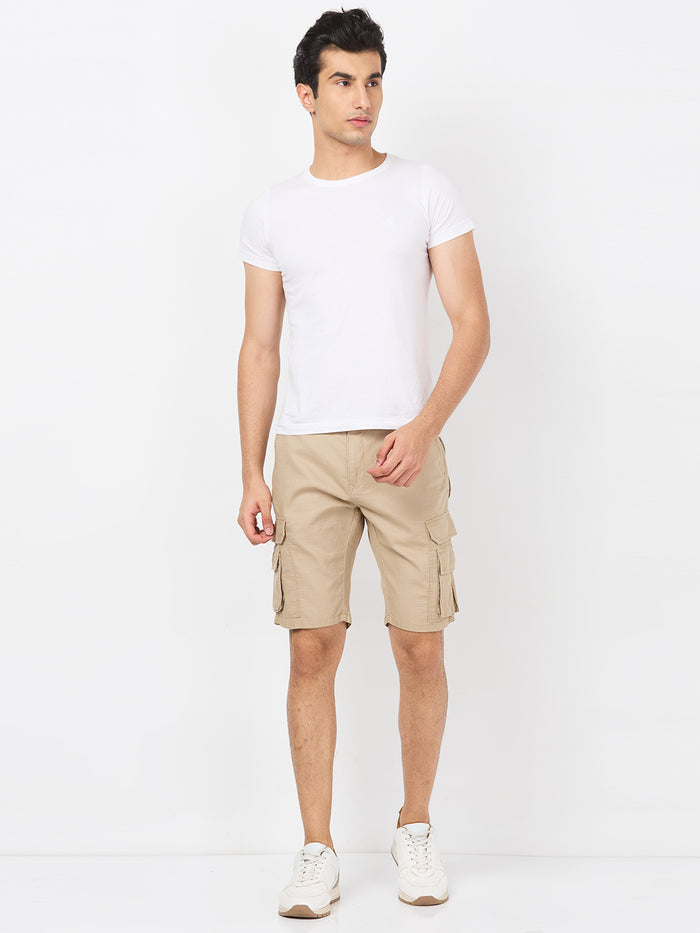 Killer Men Khaki Solid Shorts