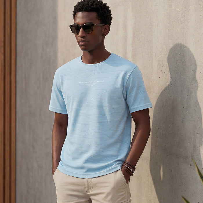 Killer Men Light Blue Printed Slim Fit T-Shirts