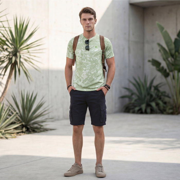 Killer Men Light Green Printed Round Neck T-Shirts
