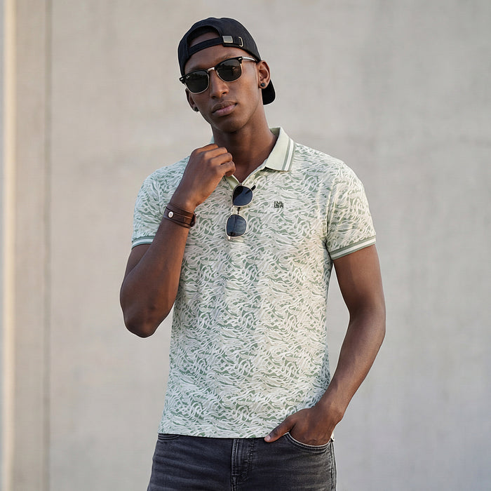 Killer Men Light Green Printed Slim Fit T-Shirt