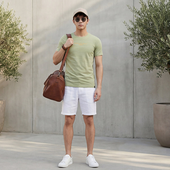 Killer Men Light Green Printed Slim Fit T-Shirts