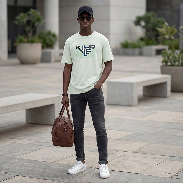 Killer Men Mint Green Printed Slim Fit T-Shirt