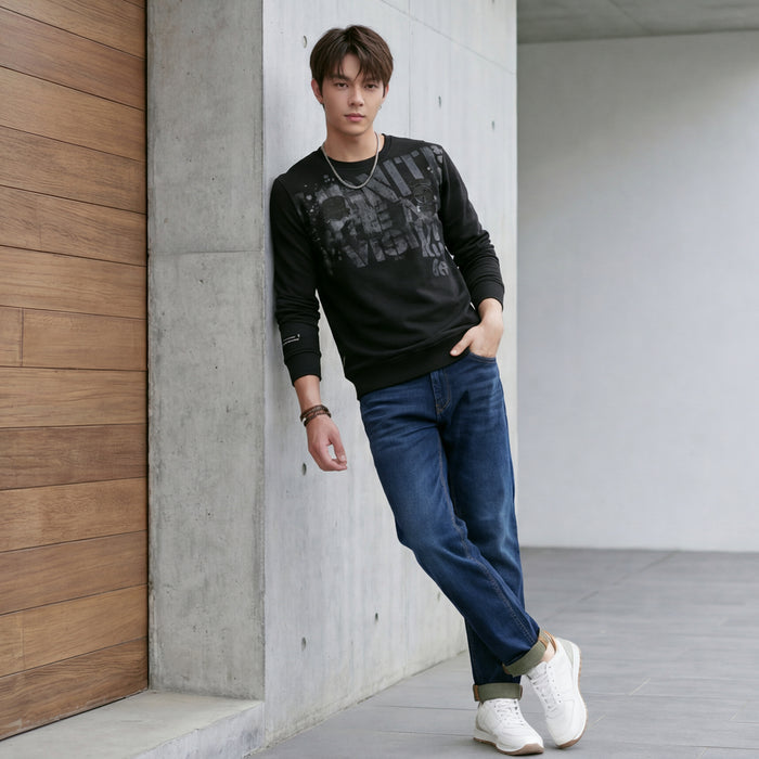 Killer Men Olive Printed Sweat Shirts