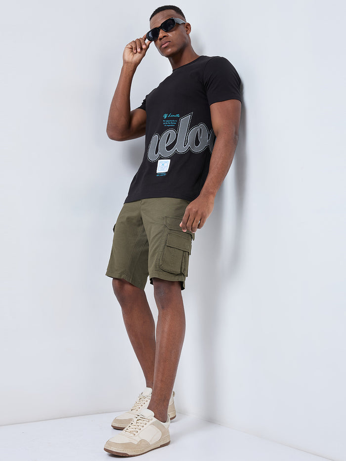 Killer Men Olive Solid Shorts