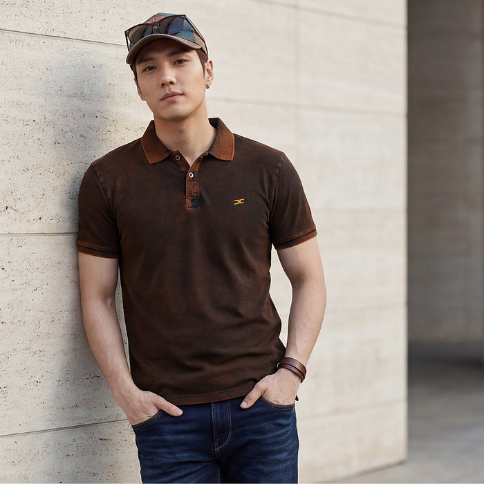 Killer Men Orange Printed Slim Fit T-Shirts