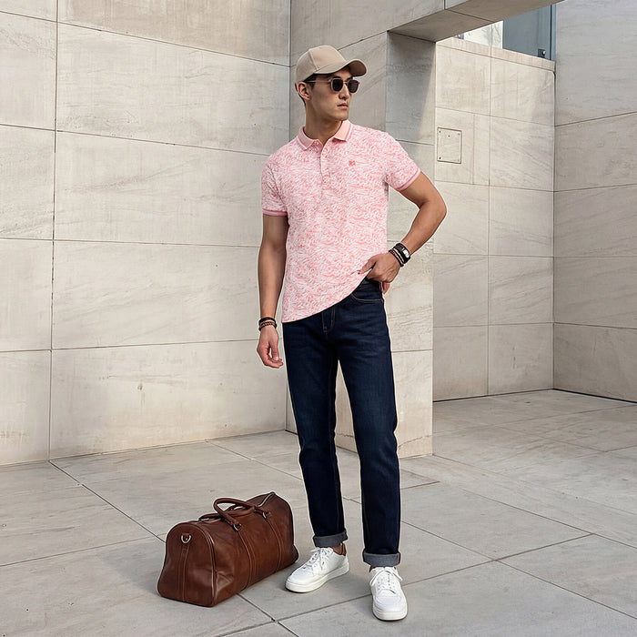 Killer Men Pink Printed Slim Fit T-Shirt