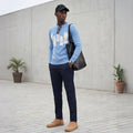 Killer Men Round Neck Light Blue Sweaters