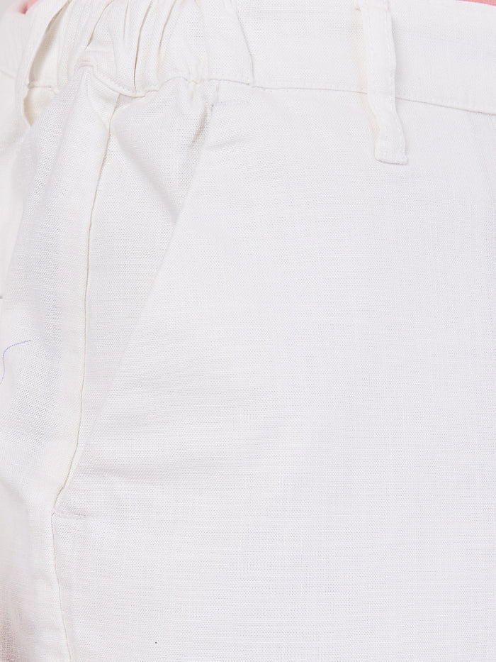 Killer Men White Solid Shorts