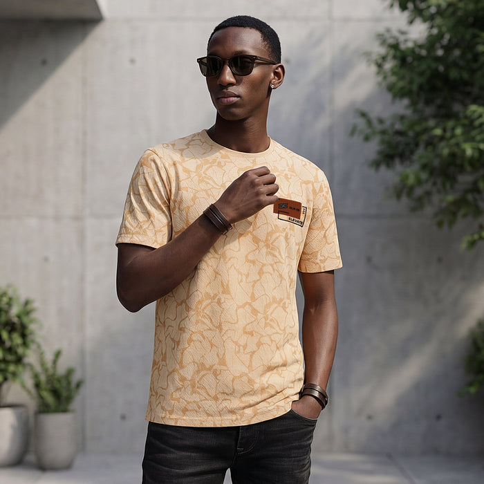Killer Men Yellow Printed Slim Fit T-Shirt