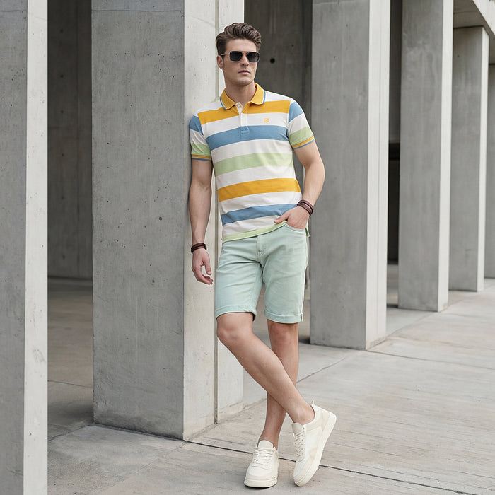 Killer Men Yellow Printed Slim Fit T-Shirts