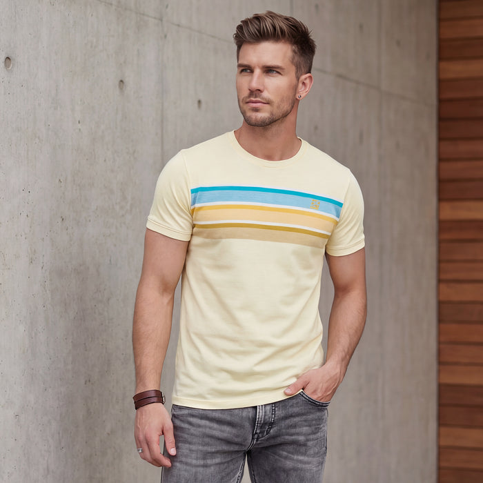Killer Men Yellow Printed Slim Fit T-Shirts