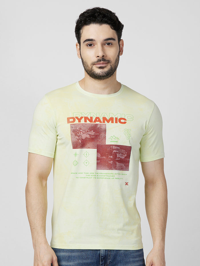 Killer Men Yellow Printed Slim Fit T-Shirts