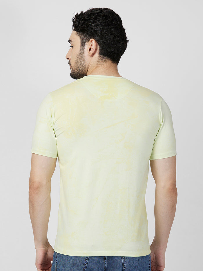 Killer Men Yellow Printed Slim Fit T-Shirts