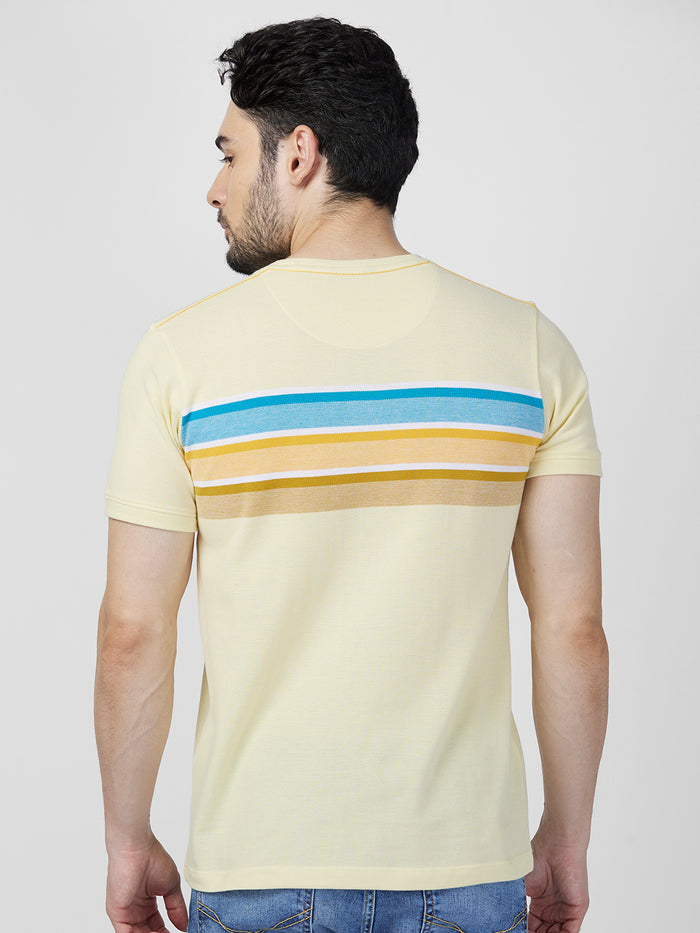 Killer Men Yellow Printed Slim Fit T-Shirts