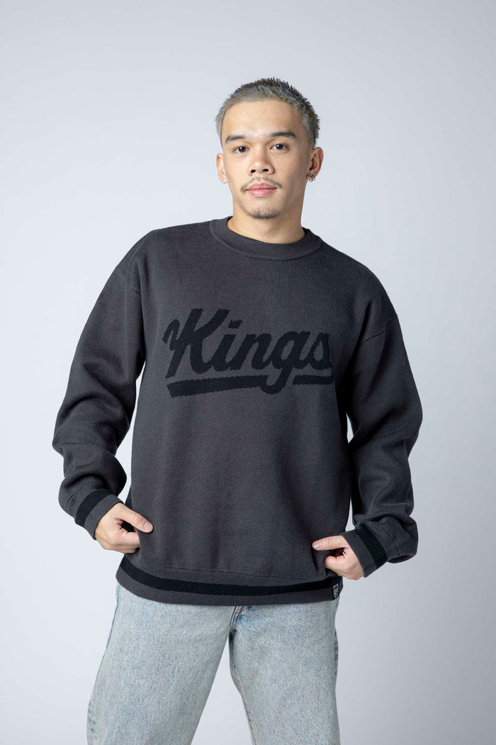 Kings Script Tonal Black Base Sweater Crewneck